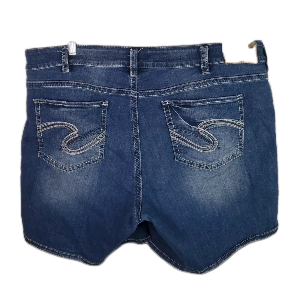 Silver Suki Mid Rise Womens Denim Shorts Blue Plus Sz 20 Stretch 7" Inseam